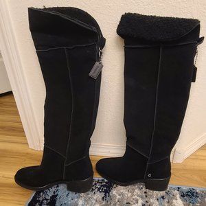 Coach over the knee suede boots